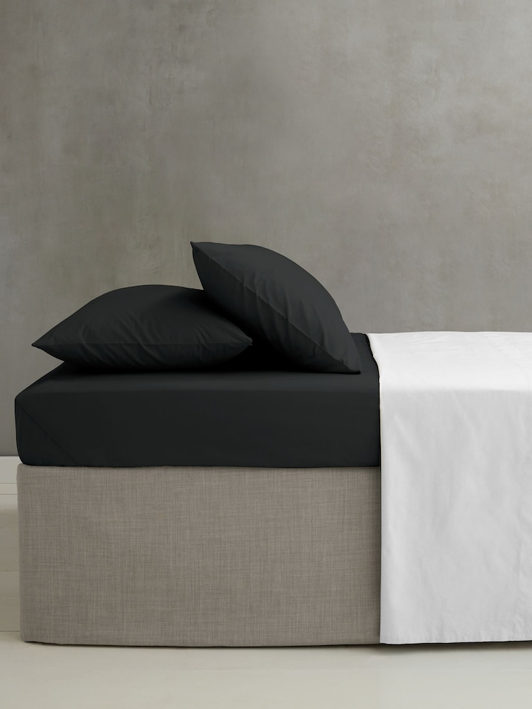 Catherine Lansfield Black Percale Fitted Sheet - Image 1 of 2