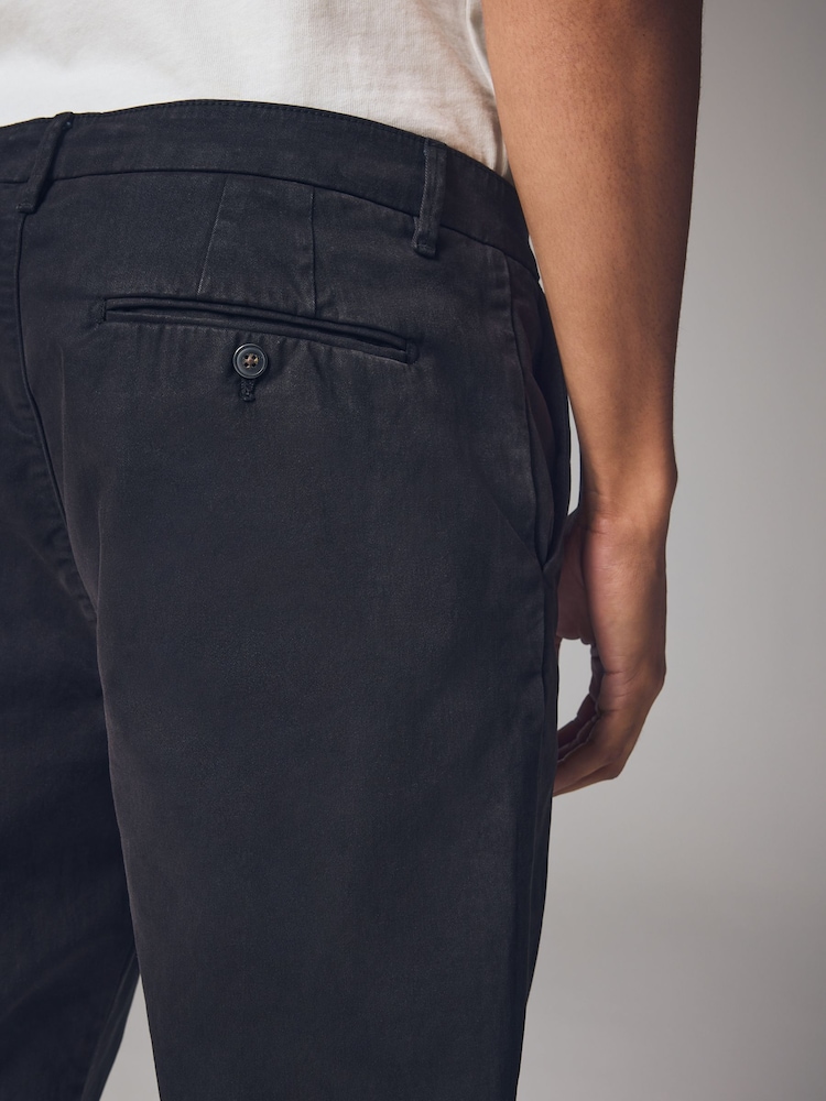 Black Slim Fit Premium Soft Touch Chino Trousers - Image 5 of 11