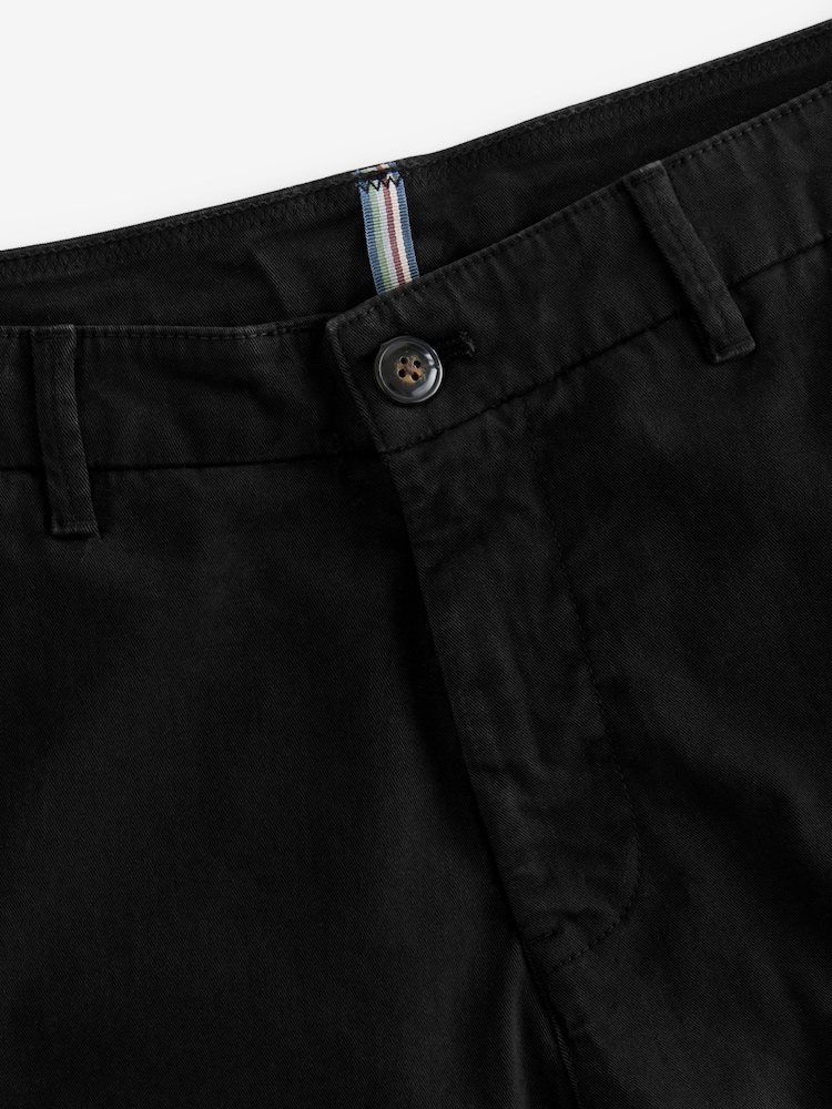 Black Slim Fit Premium Soft Touch Chino Trousers - Image 9 of 11
