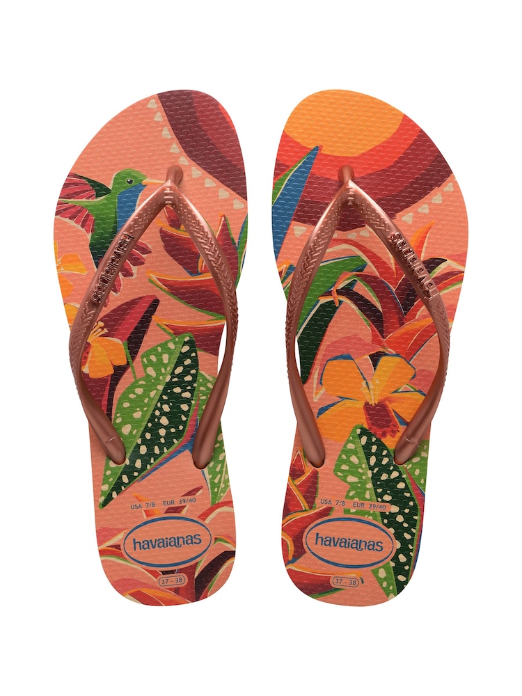 Havaianas Slim Tropical Nude Sandals - Image 1 of 7 Havaianas Slim Tropical Nude Sandals - Image 1 of 7