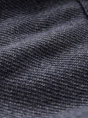 Navy Blue Hooded Borg Lined Textured Shacket - Image 10 of 10