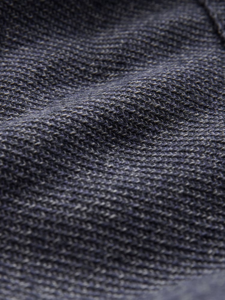 Navy Blue Hooded Borg Lined Textured Shacket - Image 10 of 10