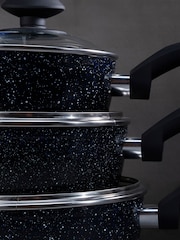 Maison by Premier Black Stoneflam 18cm Saucepan With Glass Lid - Image 2 of 3