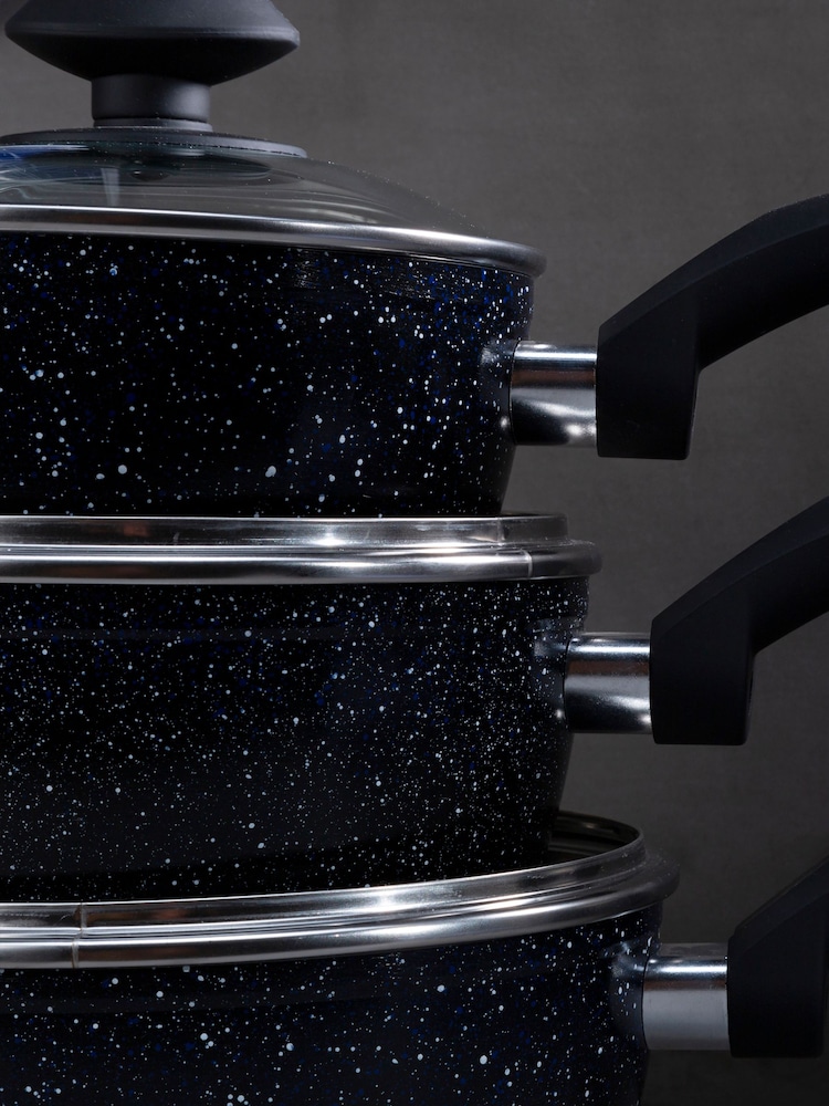 Maison by Premier Black Stoneflam 18cm Saucepan With Glass Lid - Image 2 of 3