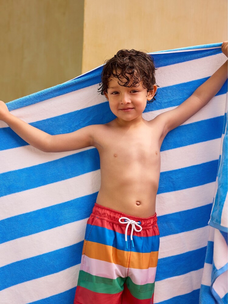 Crew Clothing Blue Multi Stripe Swim Shorts - Image 1 of 4