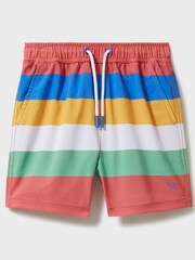 Crew Clothing Blue Multi Stripe Swim Shorts - Image 2 of 4