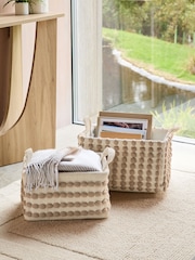 Greige Bobbin Set of 2 Storage Basket - Image 1 of 5