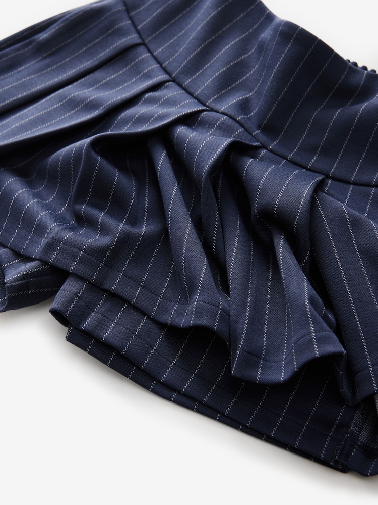 Navy Blue Stripe Pleated Skort (3-16yrs) - Image 8 of 8