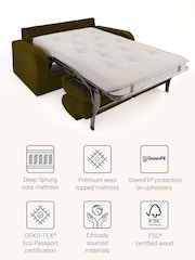 Jay-Be Brushed Twill Hunter Green Brushed Deco 2 Seater Sofa Bed - Image 3 of 6