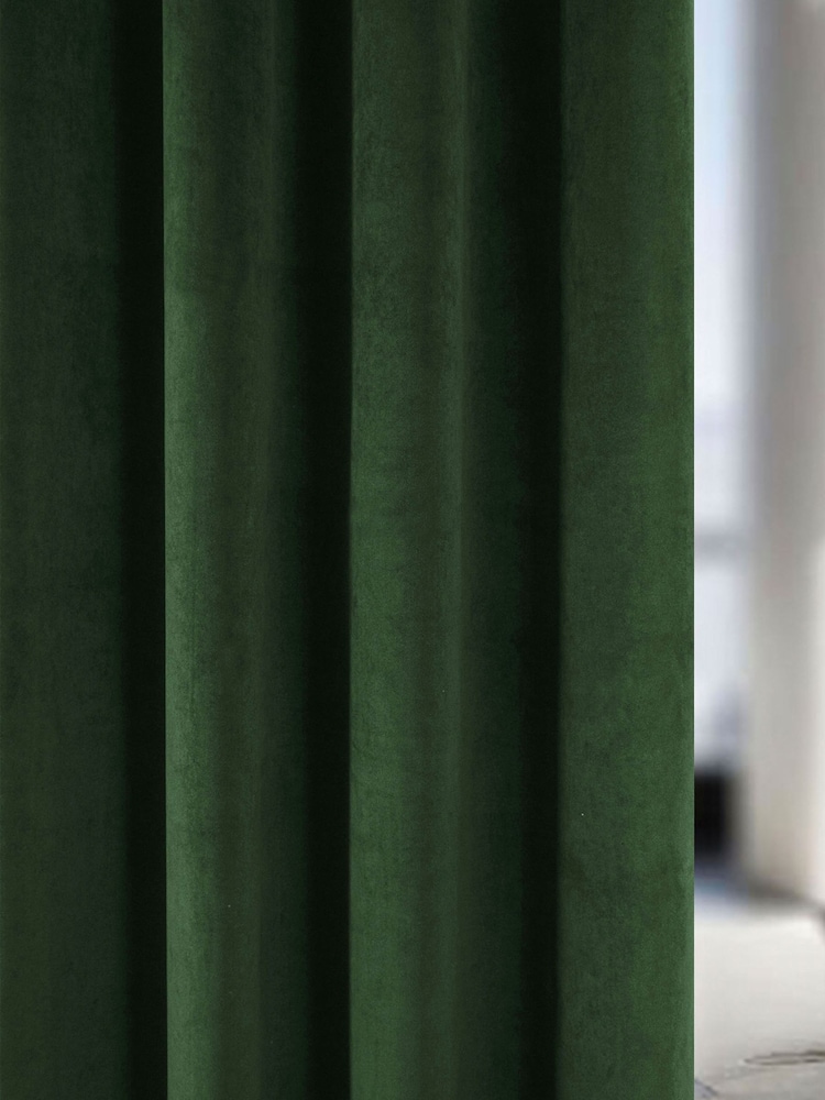Enhanced Living Green Thermal Blackout Hampton Readymade Curtains - Image 2 of 4