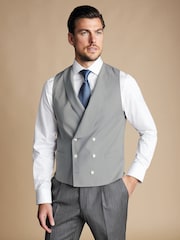Charles Tyrwhitt Grey Adjustable Fit Morning V2 Suit: Waistcoat - Image 1 of 5