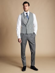 Charles Tyrwhitt Grey Adjustable Fit Morning V2 Suit: Waistcoat - Image 2 of 5