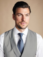 Charles Tyrwhitt Grey Adjustable Fit Morning V2 Suit: Waistcoat - Image 4 of 5