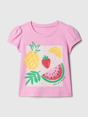 Gap Pink Summer Graphic Short Sleeve T-Shirt (Newborn-5yrs) - Image 1 of 3