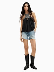 AllSaints Black Arizona Emb Top - Image 3 of 7