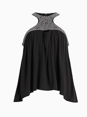 AllSaints Black Arizona Emb Top - Image 7 of 7