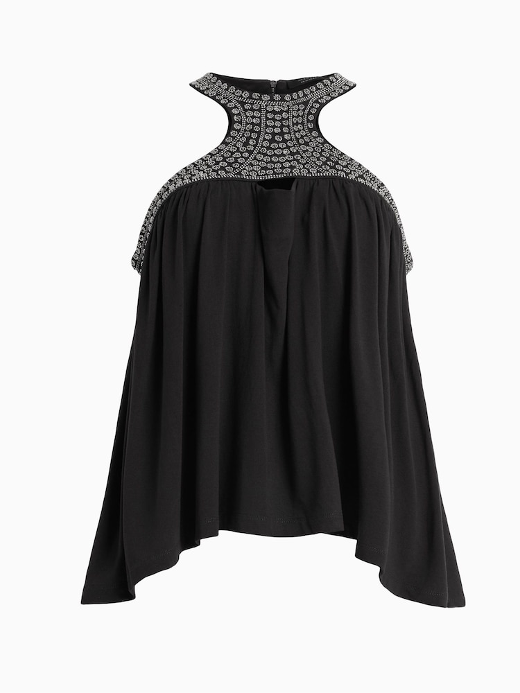AllSaints Black Arizona Emb Top - Image 7 of 7