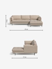 MADE.COM Basket Weave Natural Stone Harlow Right Hand Facing Corner Sofa - Image 3 of 3