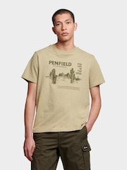 Penfield Green Mens Relaxed Fit Reverence Print 100% Cotton T-Shirt - Image 1 of 8