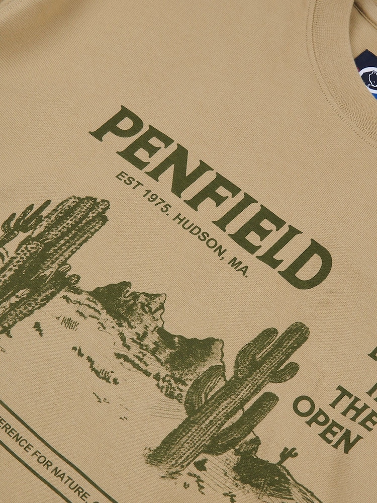 Penfield Green Mens Relaxed Fit Reverence Print 100% Cotton T-Shirt - Image 8 of 8