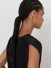 שחור - Reiss חולצה ללא שרוולים עם צווארון וי וחזית משי, דגם Renita - תמונה 4 מתוך 6