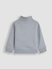 JoJo Maman Bébé Blue Safari Jeep Appliqué Half Zip Sweatshirt - Image 2 of 3
