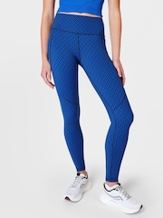 Sweaty Betty Blue Apex Geo Print Full Length Power Workout Leggings - Image 1 of 9