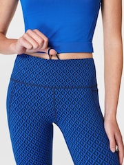 Sweaty Betty Blue Apex Geo Print Full Length Power Workout Leggings - Image 5 of 9