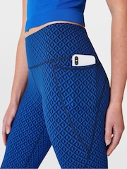 Sweaty Betty Blue Apex Geo Print Full Length Power Workout Leggings - Image 6 of 9