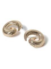 Aela Gold Tone Swirl Stud Earrings - Image 2 of 3