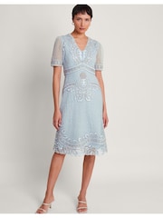Monsoon Blue Siena Embroidered Dress - Image 1 of 5
