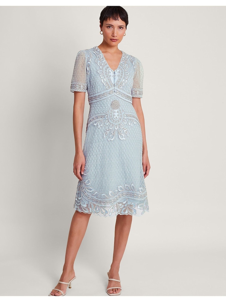 Monsoon Blue Siena Embroidered Dress - Image 1 of 5