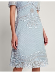 Monsoon Blue Siena Embroidered Dress - Image 3 of 5