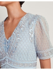 Monsoon Blue Siena Embroidered Dress - Image 4 of 5
