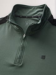 Khaki Green Active Gym Training Quarter Zip Neck - Image 6 of 7