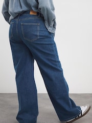 Simply Be Blue Bleach Wash 00s Wide Leg Jeans - Image 3 of 4