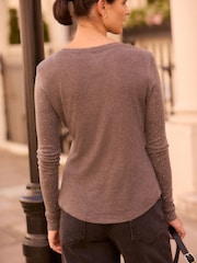 Grey Long Sleeve Sparkle Embellished Top - Image 3 of 5