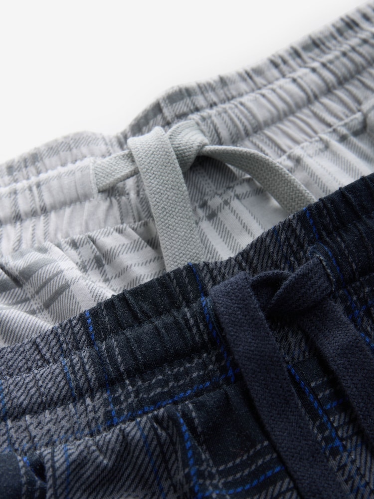 Black/Navy Blue Check Pyjamas Shorts Set 2 Pack - Image 13 of 13