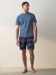Black/Navy Blue Check Pyjamas Shorts Set 2 Pack - Image 2 of 13