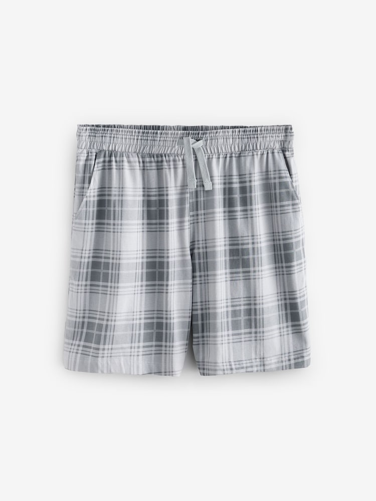 Noir/Bleu marine Carreaux - Ensemble de pyjamas Shorts 2 Lot - Image 8 of 13