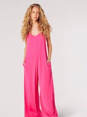 Apricot Pink Modal Palazzo Jersey Jumpsuit - Image 5 of 5