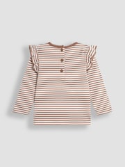 JoJo Maman Bébé Floral and Stripe Frill Tops 2 Pack - Bild 5 von 5