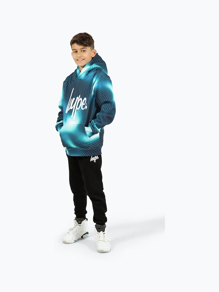 Hype Girls Multi Scribble Hearts Blue Hoodies - Image 3 of 5
