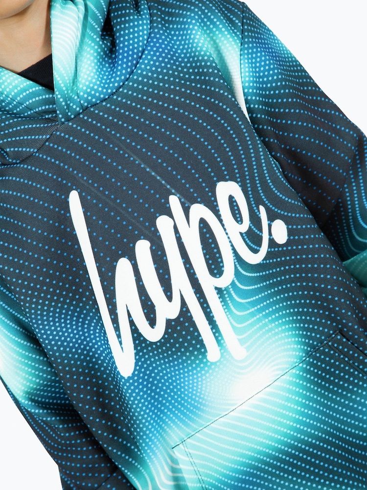 Hype Girls Multi Scribble Hearts Blue Hoodies - Image 5 of 5