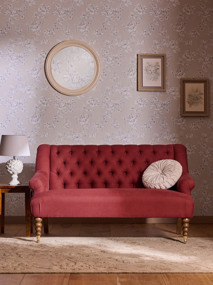 Laura Ashley Launton Rosewood Red Ropsley Small 2 Seater Sofa - Image 1 of 7