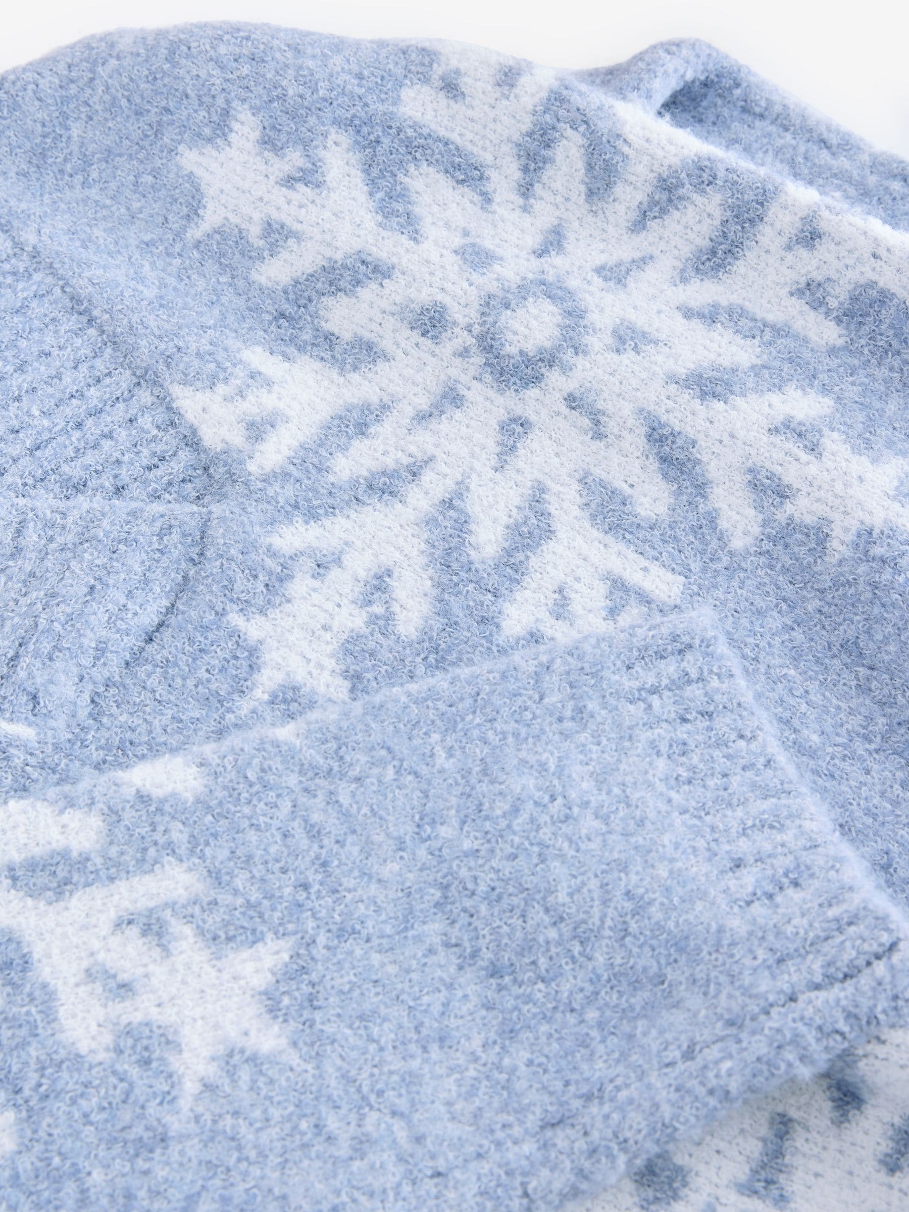 Buy Blue Snowflake Boucle Knitted Christmas Jumper from Next