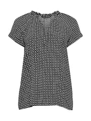 Schwarz - Evans Curve Dot Print Tie Neck Blouse - Bild 5 von 5