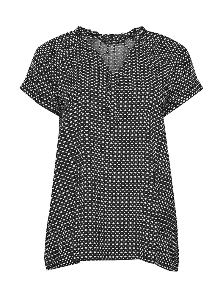 Schwarz - Evans Curve Dot Print Tie Neck Blouse - Bild 5 von 5