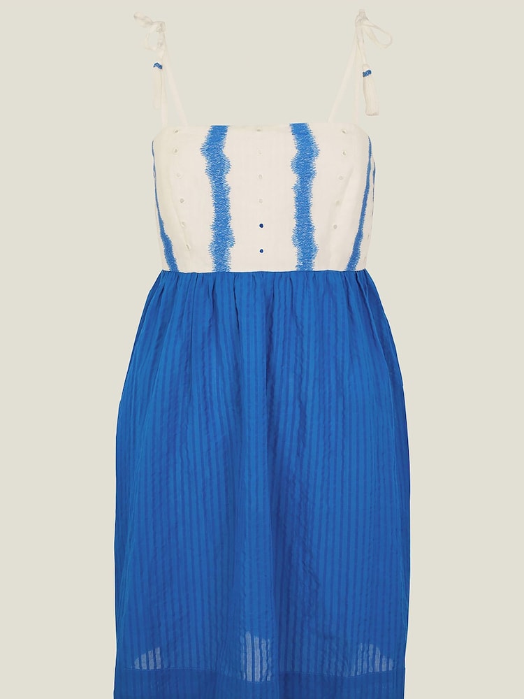 Accessorize Blue Mini Tie Shoulder Dress - Image 4 of 4