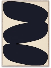 Paper Collective Beige Solid Shapes 01 Framed Wall Art Print in Natural Oak Frame - Image 1 of 4